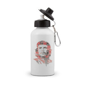 Бутылка спортивная с принтом Che Guevara (3) в Белгороде, металл | емкость — 500 мл, в комплекте две пластиковые крышки и карабин для крепления | гевара | куба | революция | свобода | че