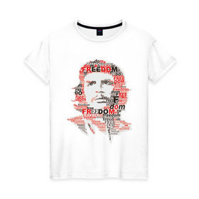 Женская футболка хлопок с принтом Che Guevara (3) в Белгороде, 100% хлопок | прямой крой, круглый вырез горловины, длина до линии бедер, слегка спущенное плечо | гевара | куба | революция | свобода | че