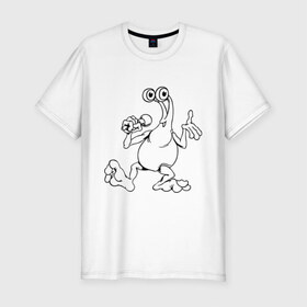 Мужская футболка премиум с принтом Инопланетянин (4) в Белгороде, 92% хлопок, 8% лайкра | приталенный силуэт, круглый вырез ворота, длина до линии бедра, короткий рукав | гуманоид | инопланетянин | нло | пришелец