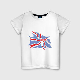 Детская футболка хлопок с принтом Флаг Англии в Белгороде, 100% хлопок | круглый вырез горловины, полуприлегающий силуэт, длина до линии бедер | england | gb | uk | англия | британский флаг | великобритания | соединенное королевство | флаг