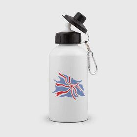 Бутылка спортивная с принтом Флаг Англии в Белгороде, металл | емкость — 500 мл, в комплекте две пластиковые крышки и карабин для крепления | england | gb | uk | англия | британский флаг | великобритания | соединенное королевство | флаг
