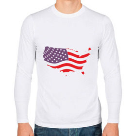 Мужской лонгслив хлопок с принтом Флаг Америки в Белгороде, 100% хлопок |  | america | usa | америка | сша | флаг | штаты