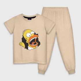 Детская пижама хлопок с принтом Гомер Симпсон вылезает в Белгороде, 100% хлопок |  брюки и футболка прямого кроя, без карманов, на брюках мягкая резинка на поясе и по низу штанин
 | гомер