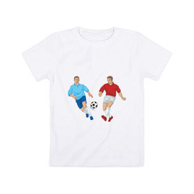 Детская футболка хлопок с принтом Футбол в Белгороде, 100% хлопок | круглый вырез горловины, полуприлегающий силуэт, длина до линии бедер | Тематика изображения на принте: football | футбол | футболист | футбольный мяч