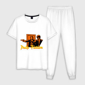 Мужская пижама хлопок с принтом Pulp Fiction в Белгороде, 100% хлопок | брюки и футболка прямого кроя, без карманов, на брюках мягкая резинка на поясе и по низу штанин
 | pulp fiction | криминальное чтиво