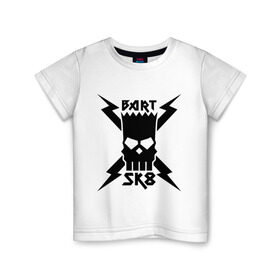 Детская футболка хлопок с принтом Bart SK8 (Барт Симпсон) в Белгороде, 100% хлопок | круглый вырез горловины, полуприлегающий силуэт, длина до линии бедер | simpsons | барт | симпсон | симпсоны | симсоны
