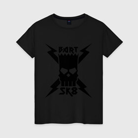 Женская футболка хлопок с принтом Bart SK8 (Барт Симпсон) в Белгороде, 100% хлопок | прямой крой, круглый вырез горловины, длина до линии бедер, слегка спущенное плечо | simpsons | барт | симпсон | симпсоны | симсоны