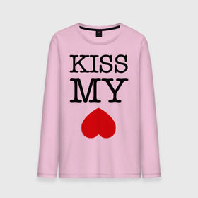 Мужской лонгслив хлопок с принтом Kiss my ace в Белгороде, 100% хлопок |  | Тематика изображения на принте: поцелуй | сердце | целовать
