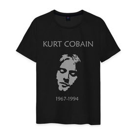 Мужская футболка хлопок с принтом Kurt Cobain в Белгороде, 100% хлопок | прямой крой, круглый вырез горловины, длина до линии бедер, слегка спущенное плечо. | kurt cobain | nirvana | кумиры | курт кобейн | легенды | нирвана | певцы | портреты