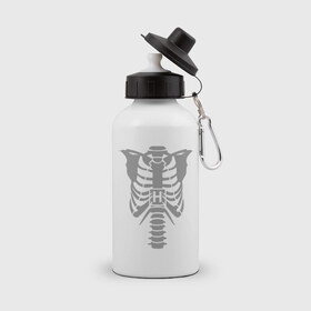 Бутылка спортивная с принтом Доктор Хаус (скелет) в Белгороде, металл | емкость — 500 мл, в комплекте две пластиковые крышки и карабин для крепления | скелет