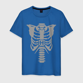 Мужская футболка хлопок с принтом Доктор Хаус (скелет) в Белгороде, 100% хлопок | прямой крой, круглый вырез горловины, длина до линии бедер, слегка спущенное плечо. | скелет