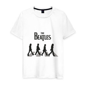 Мужская футболка хлопок с принтом The Beatles - Битлз в Белгороде, 100% хлопок | прямой крой, круглый вырез горловины, длина до линии бедер, слегка спущенное плечо. | beatles | lennon | битлз | битлс | битлы | леннон