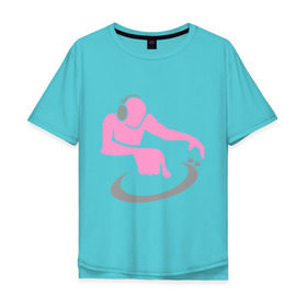 Мужская футболка хлопок Oversize с принтом Диджей (DJ) в Белгороде, 100% хлопок | свободный крой, круглый ворот, “спинка” длиннее передней части | dj | вертушка | диджей | пластинка