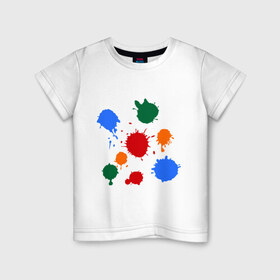 Детская футболка хлопок с принтом Краски в Белгороде, 100% хлопок | круглый вырез горловины, полуприлегающий силуэт, длина до линии бедер | colors | клякса | кляксы | краски | цвета