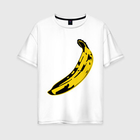 Женская футболка хлопок Oversize с принтом Банан в Белгороде, 100% хлопок | свободный крой, круглый ворот, спущенный рукав, длина до линии бедер
 | banana