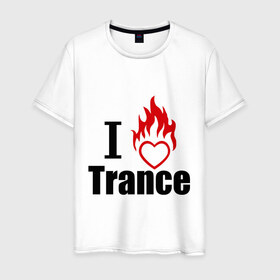 Мужская футболка хлопок с принтом I love Trance (3) в Белгороде, 100% хлопок | прямой крой, круглый вырез горловины, длина до линии бедер, слегка спущенное плечо. | 