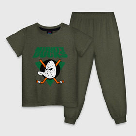 Детская пижама хлопок с принтом Anaheim Mighty Ducks (2) в Белгороде, 100% хлопок |  брюки и футболка прямого кроя, без карманов, на брюках мягкая резинка на поясе и по низу штанин
 | nhl | лига | национальная лига | нхл | хокей | хоккей | хоккейная лига