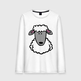 Мужской лонгслив хлопок с принтом Гламурная овца в Белгороде, 100% хлопок |  | Тематика изображения на принте: баран | барашик | гламурная овца | овечка | овца