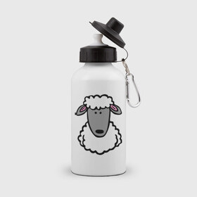 Бутылка спортивная с принтом Гламурная овца в Белгороде, металл | емкость — 500 мл, в комплекте две пластиковые крышки и карабин для крепления | баран | барашик | гламурная овца | овечка | овца
