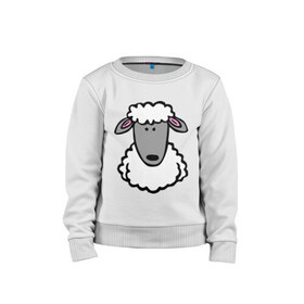Детский свитшот хлопок с принтом Гламурная овца в Белгороде, 100% хлопок | круглый вырез горловины, эластичные манжеты, пояс и воротник | баран | барашик | гламурная овца | овечка | овца