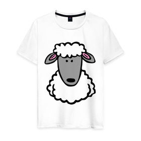 Мужская футболка хлопок с принтом Гламурная овца в Белгороде, 100% хлопок | прямой крой, круглый вырез горловины, длина до линии бедер, слегка спущенное плечо. | баран | барашик | гламурная овца | овечка | овца