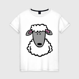 Женская футболка хлопок с принтом Гламурная овца в Белгороде, 100% хлопок | прямой крой, круглый вырез горловины, длина до линии бедер, слегка спущенное плечо | баран | барашик | гламурная овца | овечка | овца