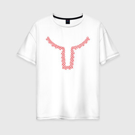 Женская футболка хлопок Oversize с принтом Рубашка со славянским узором в Белгороде, 100% хлопок | свободный крой, круглый ворот, спущенный рукав, длина до линии бедер
 | русь