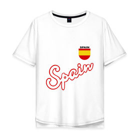 Мужская футболка хлопок Oversize с принтом Сборной Испании по футболу в Белгороде, 100% хлопок | свободный крой, круглый ворот, “спинка” длиннее передней части | spain football | сборная испании по футболу