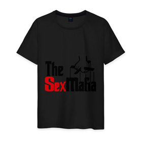 Мужская футболка хлопок с принтом The SexMafia в Белгороде, 100% хлопок | прямой крой, круглый вырез горловины, длина до линии бедер, слегка спущенное плечо. | mafia | мафия