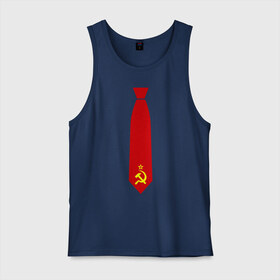 Мужская майка хлопок с принтом Советский галстук в Белгороде, 100% хлопок |  | серп и молот | советский галстук | советский галстукгалстук | советский союз | ссср