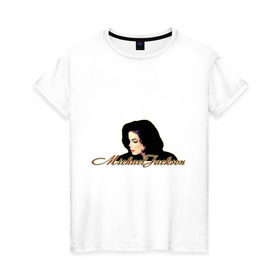 Женская футболка хлопок с принтом Майкл Джексон в Белгороде, 100% хлопок | прямой крой, круглый вырез горловины, длина до линии бедер, слегка спущенное плечо | майкл джексон