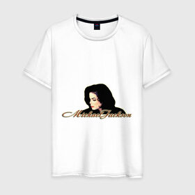 Мужская футболка хлопок с принтом Майкл Джексон в Белгороде, 100% хлопок | прямой крой, круглый вырез горловины, длина до линии бедер, слегка спущенное плечо. | Тематика изображения на принте: майкл джексон
