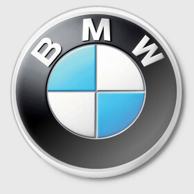 Значок с принтом BMW - эмблема в Белгороде,  металл | круглая форма, металлическая застежка в виде булавки | bmv | bmw | x5 | бмв | логотип