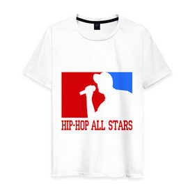 Мужская футболка хлопок с принтом Hip-hop all stars в Белгороде, 100% хлопок | прямой крой, круглый вырез горловины, длина до линии бедер, слегка спущенное плечо. | хип хоп