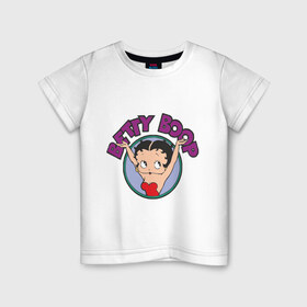 Детская футболка хлопок с принтом Betty boop в Белгороде, 100% хлопок | круглый вырез горловины, полуприлегающий силуэт, длина до линии бедер | betty boop | бетти буп