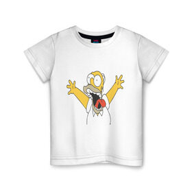 Детская футболка хлопок с принтом Crazy comer simpson в Белгороде, 100% хлопок | круглый вырез горловины, полуприлегающий силуэт, длина до линии бедер | гомер