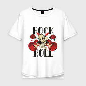 Мужская футболка хлопок Oversize с принтом Rock (8) в Белгороде, 100% хлопок | свободный крой, круглый ворот, “спинка” длиннее передней части | heavy metal | metal | rocknroll | trash metal | гитары | метал | металл | рок | рок н ролл | рокrock | трэш метал | хеви метал | череп