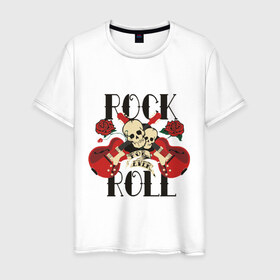 Мужская футболка хлопок с принтом Rock (8) в Белгороде, 100% хлопок | прямой крой, круглый вырез горловины, длина до линии бедер, слегка спущенное плечо. | heavy metal | metal | rocknroll | trash metal | гитары | метал | металл | рок | рок н ролл | рокrock | трэш метал | хеви метал | череп
