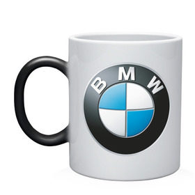 Кружка хамелеон с принтом BMW в Белгороде, керамика | меняет цвет при нагревании, емкость 330 мл | bmw | авто | авто2012 | автомобиль | бмв | бренд | логотип | машина