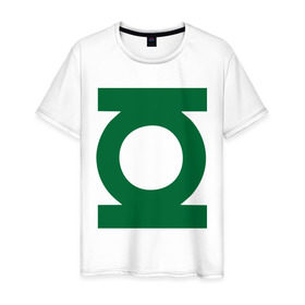 Мужская футболка хлопок с принтом Зеленый фонарь в Белгороде, 100% хлопок | прямой крой, круглый вырез горловины, длина до линии бедер, слегка спущенное плечо. | зеленый фонарь