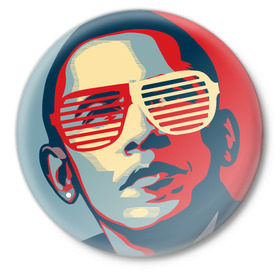 Значок с принтом Президент США в Белгороде,  металл | круглая форма, металлическая застежка в виде булавки | Тематика изображения на принте: обама