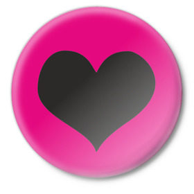 Значок с принтом Черное сердце в Белгороде,  металл | круглая форма, металлическая застежка в виде булавки | heart | аниме | любовь | отношения | сердечко | сердце | чувства | эмо