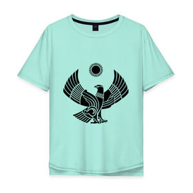 Мужская футболка хлопок Oversize с принтом Дагестан в Белгороде, 100% хлопок | свободный крой, круглый ворот, “спинка” длиннее передней части | 05 регион | даг | дагестан | дагестанец | даги | орел
