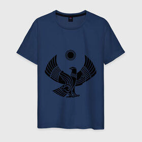 Мужская футболка хлопок с принтом Дагестан в Белгороде, 100% хлопок | прямой крой, круглый вырез горловины, длина до линии бедер, слегка спущенное плечо. | 05 регион | даг | дагестан | дагестанец | даги | орел