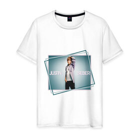 Мужская футболка хлопок с принтом Justin Bieber в Белгороде, 100% хлопок | прямой крой, круглый вырез горловины, длина до линии бедер, слегка спущенное плечо. | pop | джастин бибер | поп | сиена миллер | сиенна миллер