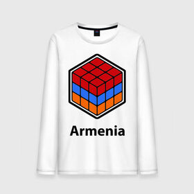 Мужской лонгслив хлопок с принтом Кубик – Армения в Белгороде, 100% хлопок |  | армения | армяне | армянин | ереван | кубик | кубик рубик | флаг | флаг армении в магическом кубике.armenia