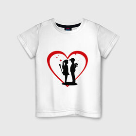 Детская футболка хлопок с принтом Любовь непредсказуема в Белгороде, 100% хлопок | круглый вырез горловины, полуприлегающий силуэт, длина до линии бедер | девочка | девушка | любовь | мальчик | непредсказуема | парень | сердце | чувства