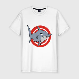 Мужская футболка премиум с принтом Shark (Акула) в Белгороде, 92% хлопок, 8% лайкра | приталенный силуэт, круглый вырез ворота, длина до линии бедра, короткий рукав | 