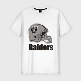 Мужская футболка премиум с принтом Raiders (2) в Белгороде, 92% хлопок, 8% лайкра | приталенный силуэт, круглый вырез ворота, длина до линии бедра, короткий рукав | freeride | raiders | райдер | райдеры | фрирайд | шлем