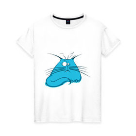 Женская футболка хлопок с принтом Котяра в Белгороде, 100% хлопок | прямой крой, круглый вырез горловины, длина до линии бедер, слегка спущенное плечо | животные | жирный котэ | жирный котяра | котэ | котяра | прикольные животные | толстый котэ